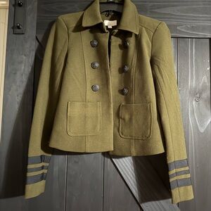 Women's Olive Double-Breasted Jacket